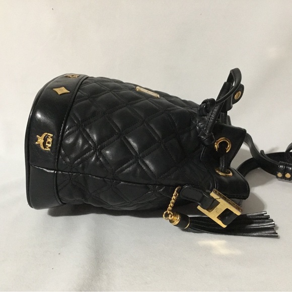MCM Black Quilted Crossbody Bag with Gold Accents - Picture 4 of 13